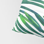 Palm Paradise, Tropical Leaves, Beachy Watercolor Painting, Minimal Nature Botanical Illustration Pillow Sham Gallery Image 4