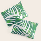 Palm Paradise, Tropical Leaves, Beachy Watercolor Painting, Minimal Nature Botanical Illustration Pillow Sham Gallery Image 3