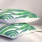 Palm Paradise, Tropical Leaves, Beachy Watercolor Painting, Minimal Nature Botanical Illustration Pillow Sham Gallery Image 3