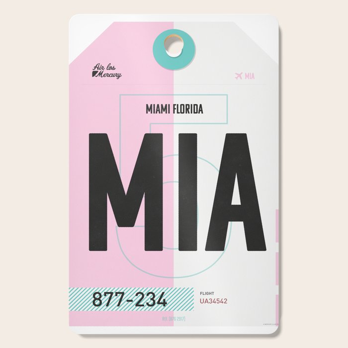 Miami Luggage Tag Cutting Board Gallery Image 1