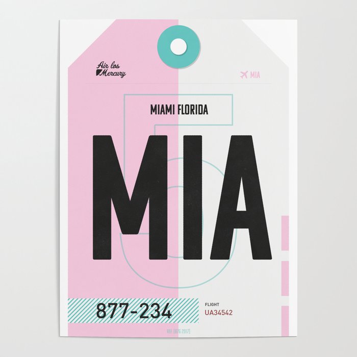 Miami Luggage Tag Poster Gallery Image 4