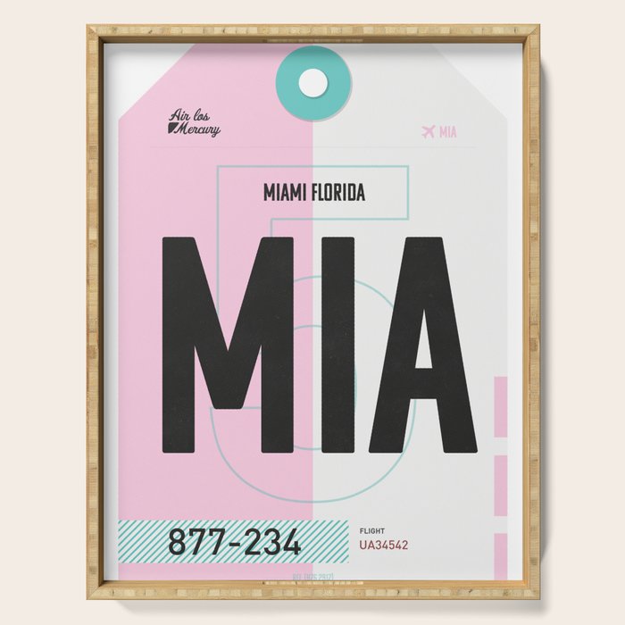 Miami Luggage Tag Serving Tray Gallery Image 1