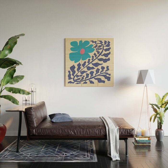 Blue fern Wood Wall Art Gallery Image 2