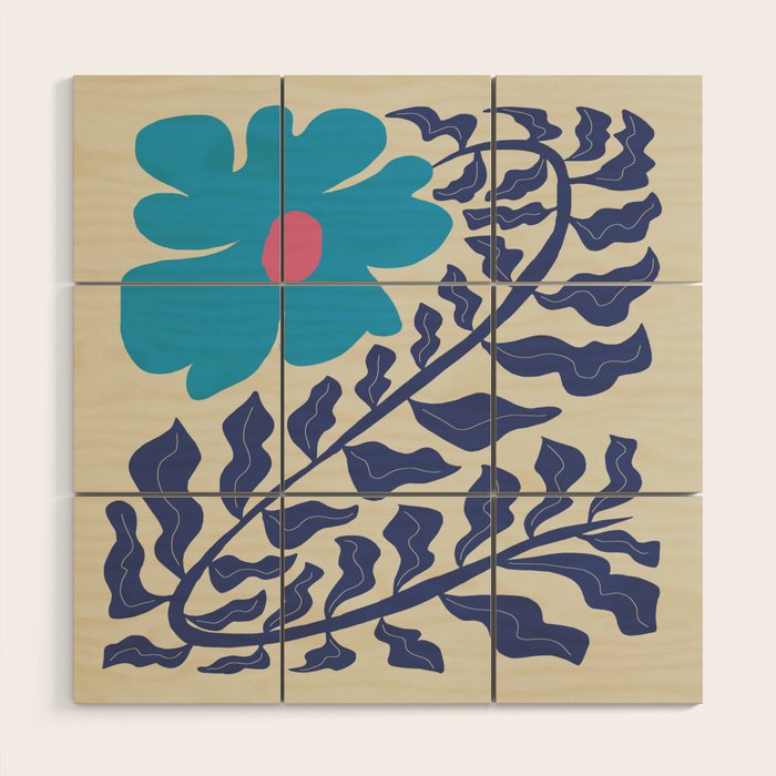 Blue fern Wood Wall Art Gallery Image 1