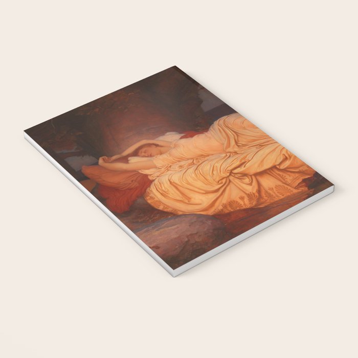 Cymon and Iphigenia, sleeping beauty female portrait painting by Frederic Leighton Notebook Gallery Image 3