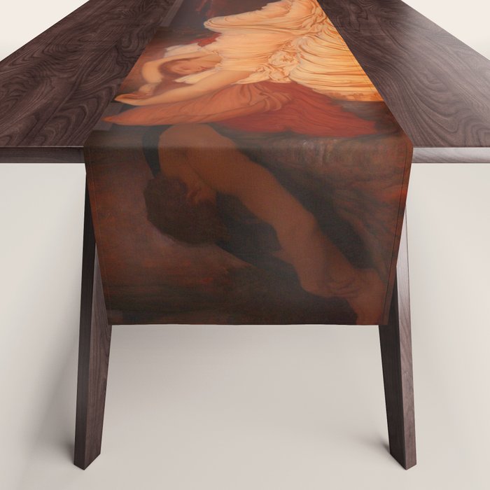 Cymon and Iphigenia, sleeping beauty female portrait painting by Frederic Leighton Table Runner Gallery Image 1