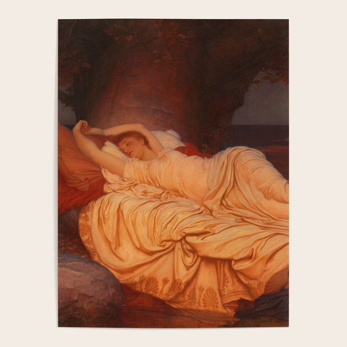 Cymon and Iphigenia, sleeping beauty female portrait painting by Frederic Leighton Poster Gallery Image 4