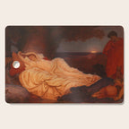 Cymon and Iphigenia, sleeping beauty female portrait painting by Frederic Leighton Cutting Board Gallery Image 1