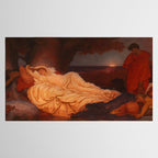 Cymon and Iphigenia, sleeping beauty female portrait painting by Frederic Leighton Tablecloth Gallery Image 2