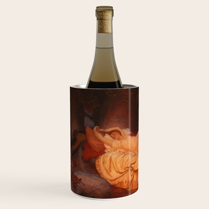 Cymon and Iphigenia, sleeping beauty female portrait painting by Frederic Leighton Wine Chiller Gallery Image 2