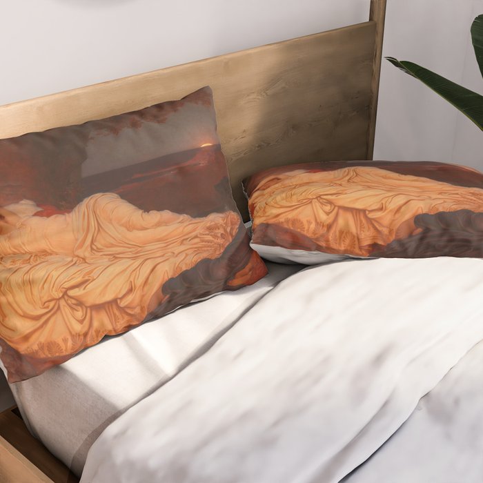 Cymon and Iphigenia, sleeping beauty female portrait painting by Frederic Leighton Pillow Sham Gallery Image 2