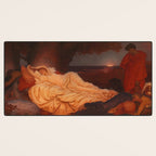 Cymon and Iphigenia, sleeping beauty female portrait painting by Frederic Leighton Desk Mat Gallery Image 3