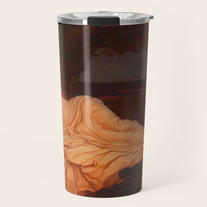 Cymon and Iphigenia, sleeping beauty female portrait painting by Frederic Leighton Travel Mug Gallery Image 1