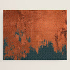 Aesthetic Grunge Copper and Teal Green Rust Jigsaw Puzzle Gallery Image 1