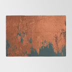 Aesthetic Grunge Copper and Teal Green Rust Rug Gallery Image 2