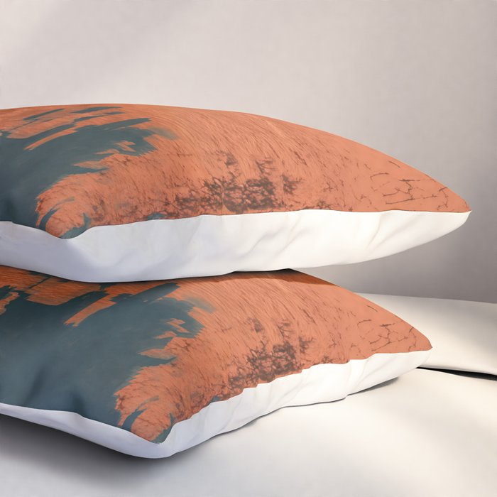 Aesthetic Grunge Copper and Teal Green Rust Pillow Sham Gallery Image 3