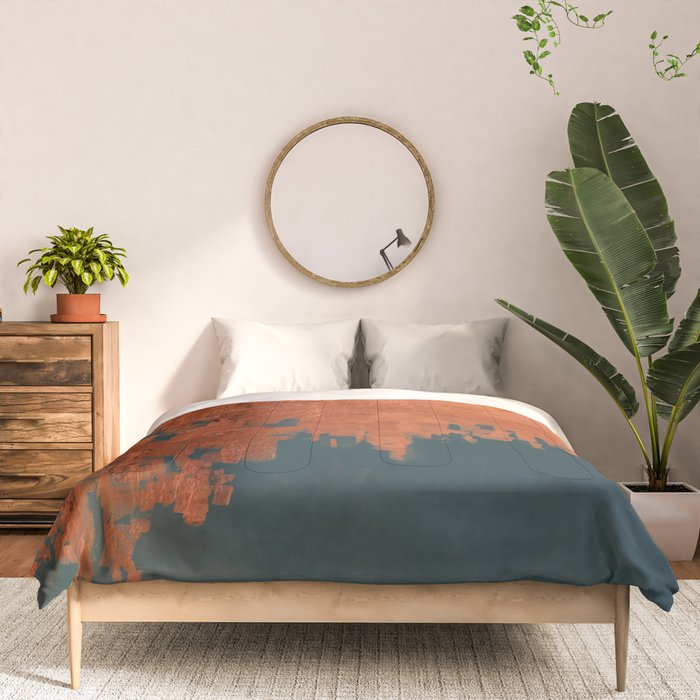 Aesthetic Grunge Copper and Teal Green Rust Comforter Gallery Image 3