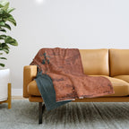 Aesthetic Grunge Copper and Teal Green Rust Throw Blanket Gallery Image 1