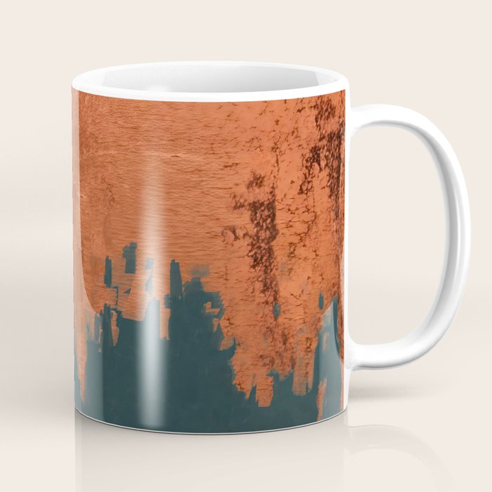 Aesthetic Grunge Copper and Teal Green Rust Coffee Mug Gallery Image 1