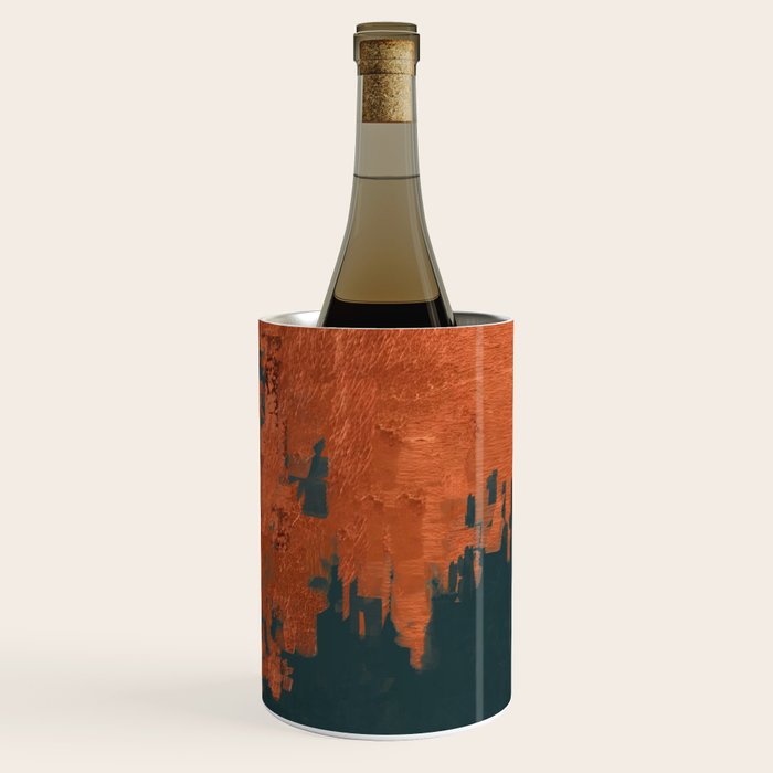 Aesthetic Grunge Copper and Teal Green Rust Wine Chiller Gallery Image 1