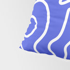 Squiggle Maze Abstract Minimalist Pattern in Electric Blue and White Pillow Sham Gallery Image 4