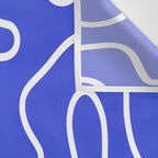 Squiggle Maze Abstract Minimalist Pattern in Electric Blue and White Wall Tapestry Gallery Image 3