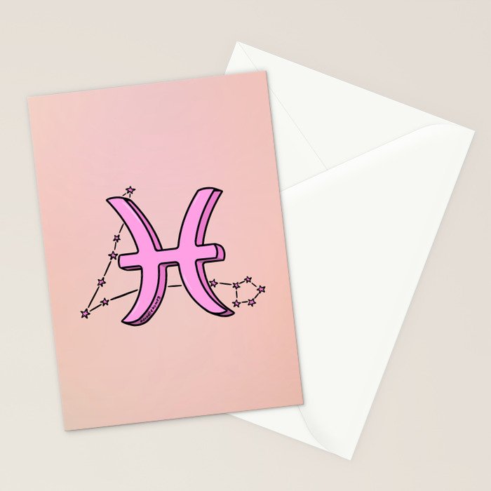 Pisces Symbol Stationery Card Gallery Image 2