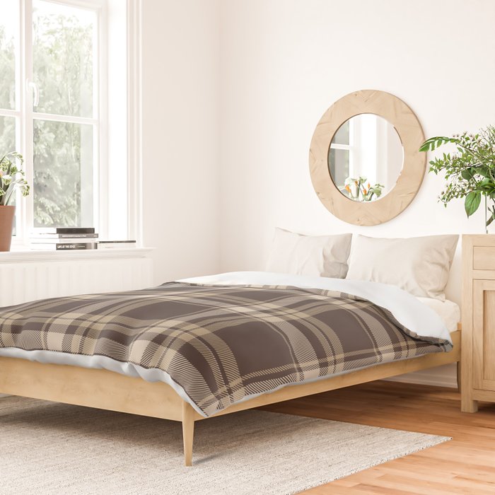 Classic Neutral Plaid Pattern Duvet Cover Gallery Image 2