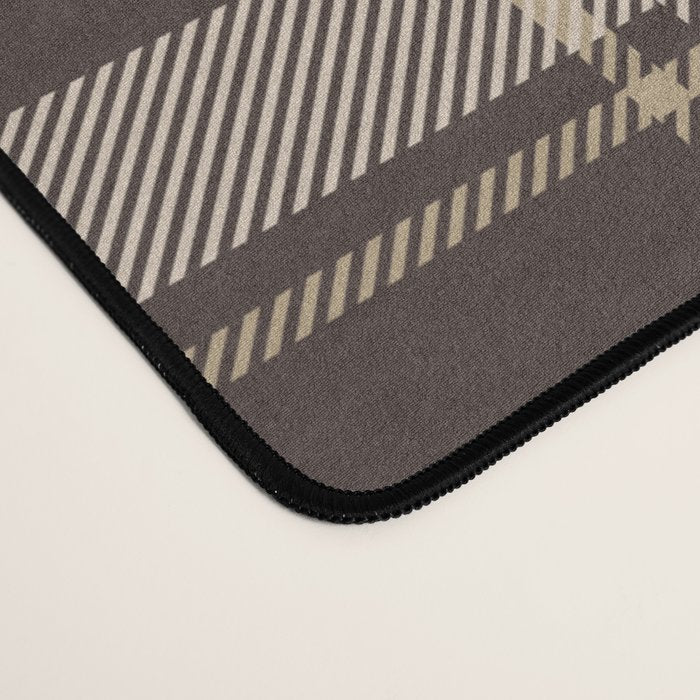 Classic Neutral Plaid Pattern Desk Mat Gallery Image 4