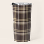 Classic Neutral Plaid Pattern Travel Mug Gallery Image 3