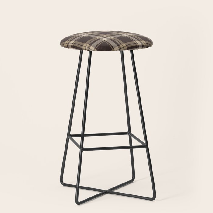 Classic Neutral Plaid Pattern Stool Gallery Image 1