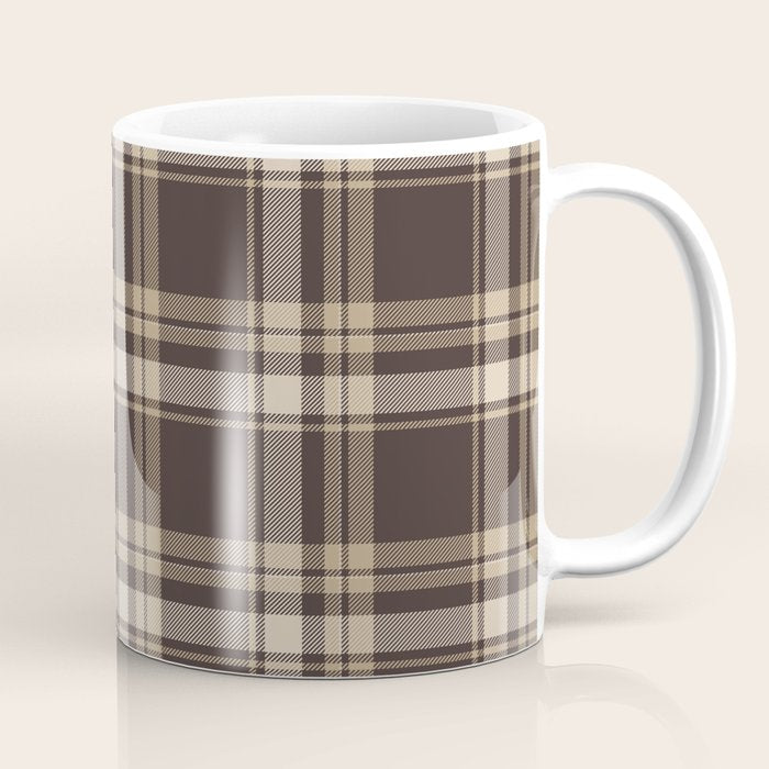 Classic Neutral Plaid Pattern Coffee Mug Gallery Image 1
