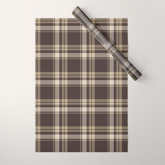 Classic Neutral Plaid Pattern Wrapping Paper Gallery Image 1
