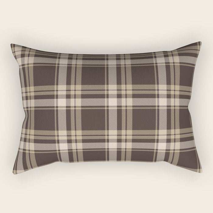 Classic Neutral Plaid Pattern Rectangular Pillow Gallery Image 1