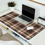 Classic Neutral Plaid Pattern Desk Mat Gallery Image 2
