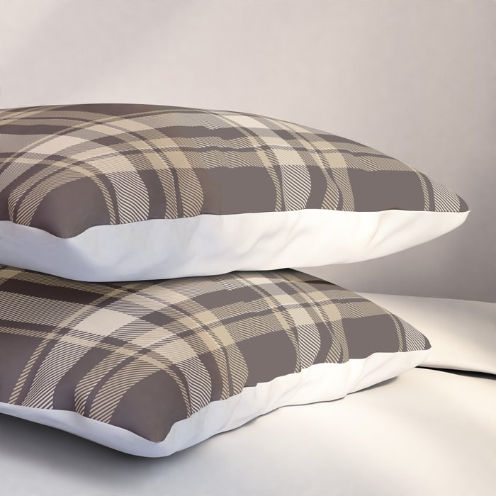 Classic Neutral Plaid Pattern Pillow Sham Gallery Image 3
