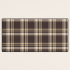 Classic Neutral Plaid Pattern Desk Mat Gallery Image 3
