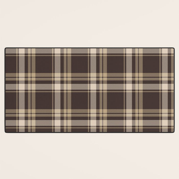 Classic Neutral Plaid Pattern Desk Mat Gallery Image 3