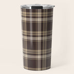 Classic Neutral Plaid Pattern Travel Mug Gallery Image 1