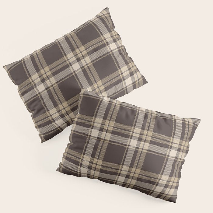 Classic Neutral Plaid Pattern Pillow Sham Gallery Image 3