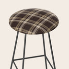 Classic Neutral Plaid Pattern Stool Gallery Image 2