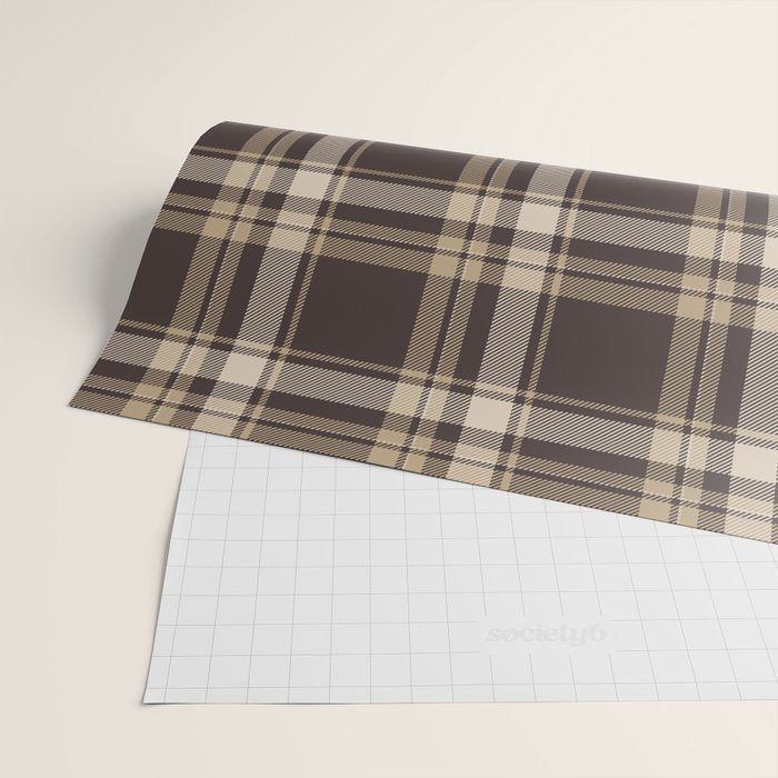 Classic Neutral Plaid Pattern Wrapping Paper Gallery Image 2