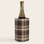 Classic Neutral Plaid Pattern Wine Chiller Gallery Image 1