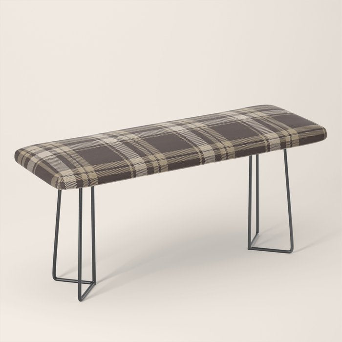 Classic Neutral Plaid Pattern Bench Gallery Image 1