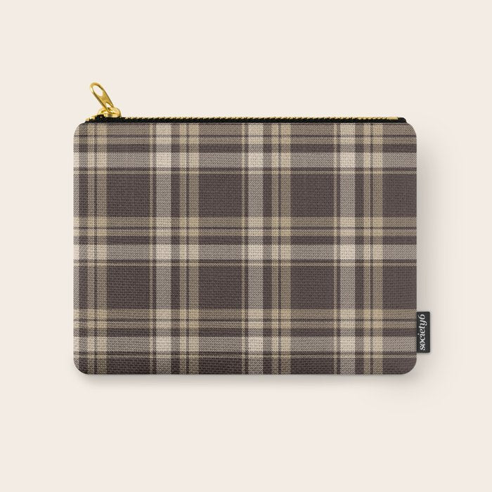 Classic Neutral Plaid Pattern Carry All Pouch Gallery Image 1
