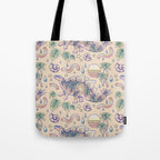  Jurassic Days, Jurassic Nights: Stegosaurus | Dinosaur Tropical Art Tote Bag Gallery Image 1