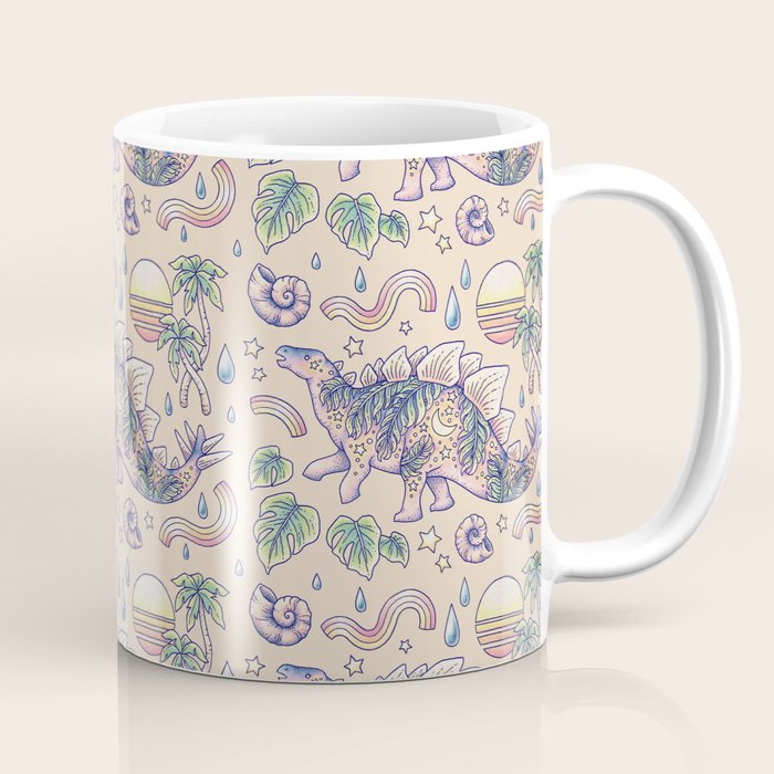  Jurassic Days, Jurassic Nights: Stegosaurus | Dinosaur Tropical Art Coffee Mug Gallery Image 1