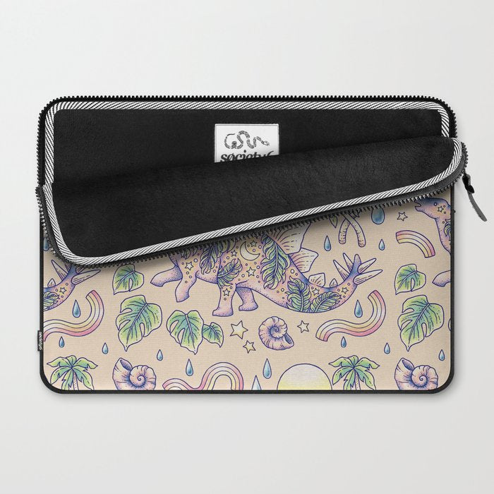  Jurassic Days, Jurassic Nights: Stegosaurus | Dinosaur Tropical Art Laptop Sleeve Gallery Image 2
