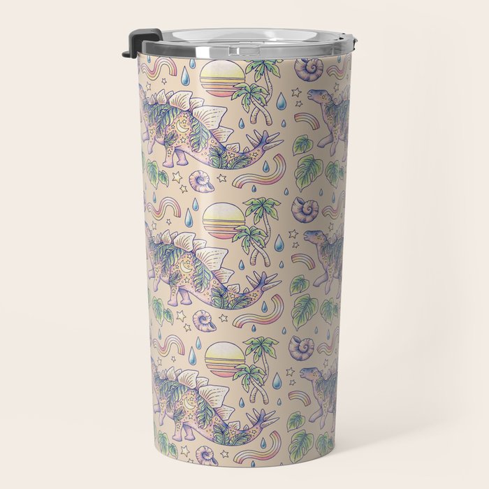  Jurassic Days, Jurassic Nights: Stegosaurus | Dinosaur Tropical Art Travel Mug Gallery Image 3