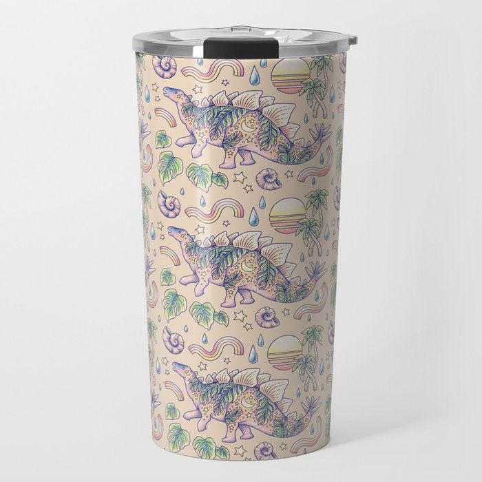  Jurassic Days, Jurassic Nights: Stegosaurus | Dinosaur Tropical Art Travel Mug Gallery Image 1